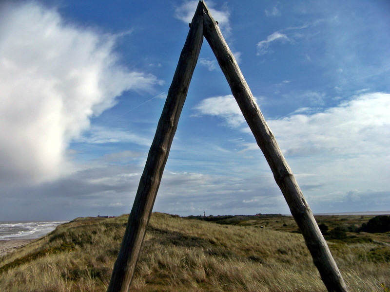 place of worship, blue, non-urban scene, lost places, sugar candy, loneliness, low angle view, scenics - nature, grass, beauty in nature, wadden sea, pillar