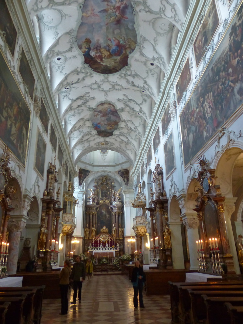 interior, stift st peter, peter, collegiate, belief, roman catholic, church, monastery church, indoors, collegiate church of st peter, 4K, lighting equipment