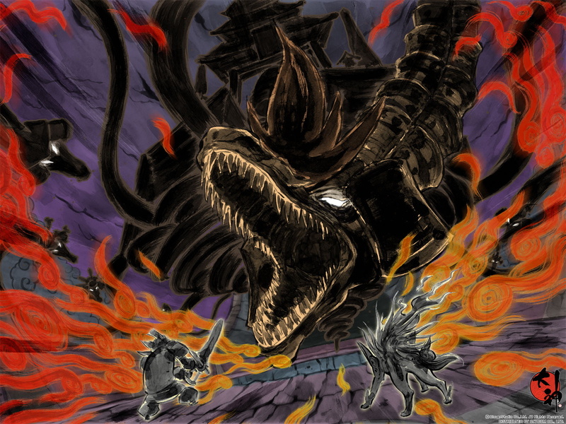 dragon, 720P, hd, digital/artwork, drawing, capcom, okami