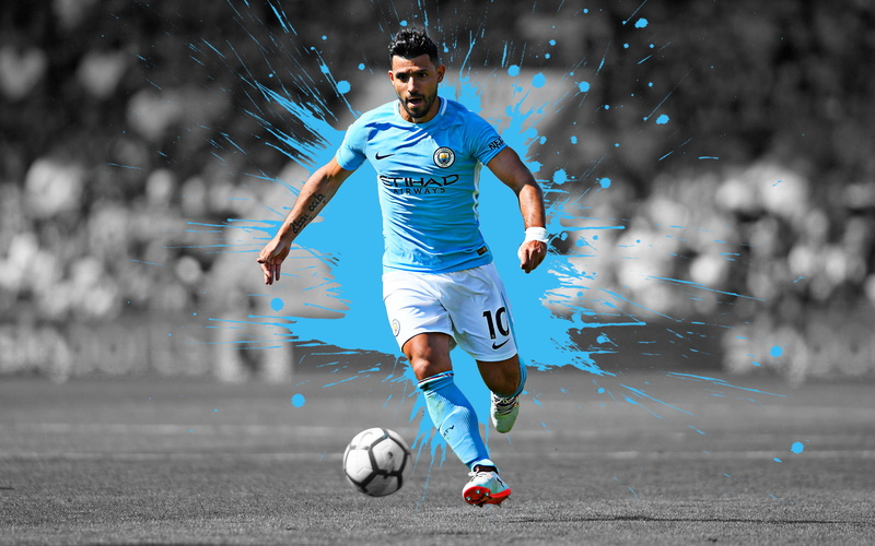 Sergio Agüero, Argentinian, 4K, Soccer, Manchester City F.C.