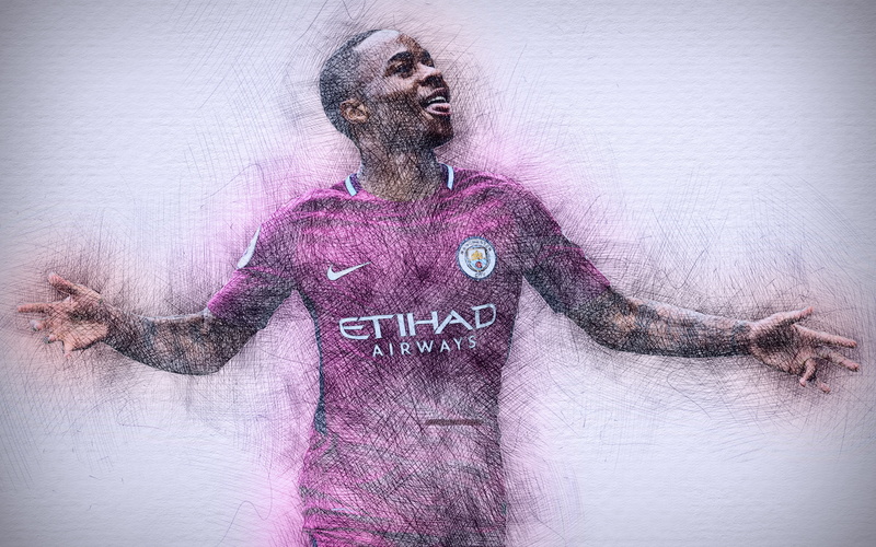 Manchester City F.C., 4K, Soccer, Raheem Sterling