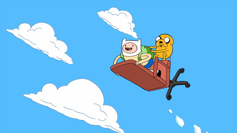 jake, illustration, men, outdoors, blue, time, cute, Adventure Time, males, cartoon, adventure, cloud - sky, people, flying, TV Show, childhood, smiling