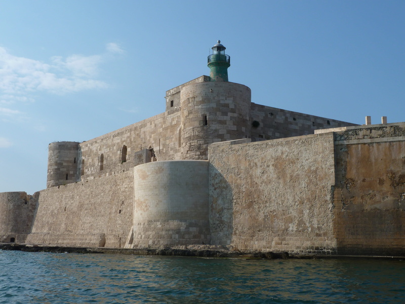 the past, 4K, built structure, Syracuse, sea, outdoors, history, day, blue, architecture, nature, Island, Castle, no people, water, low angle view, building exterior