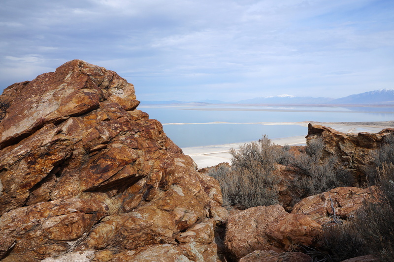 Great Salt Lake, land, arid climate, environment, cloud - sky, scenics - nature, mountain range, formation, rock formation, antelope island, beauty in nature