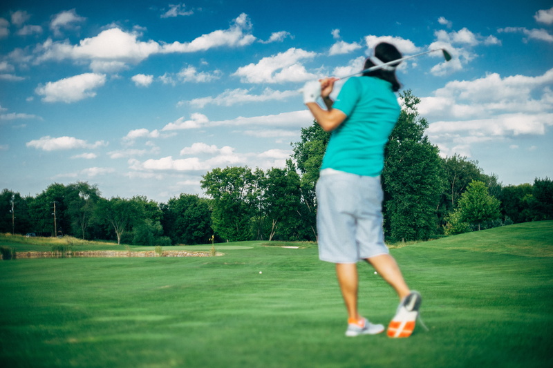club, leisure activity, photo, outdoors, plant, day, golfing, grass, wayzatum, blue sky, swung, playing, outdoor, one person, taking a shot - sport, athletic