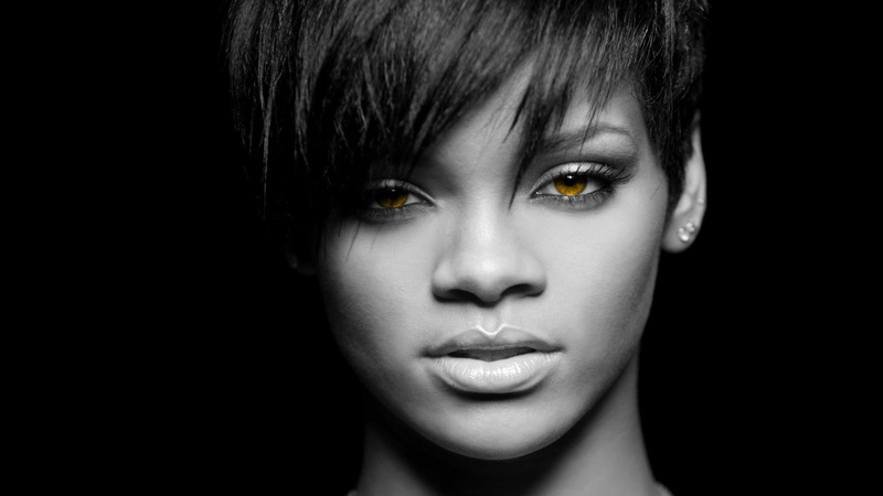 eyes, girl, 1080P, haircut, rihanna, face