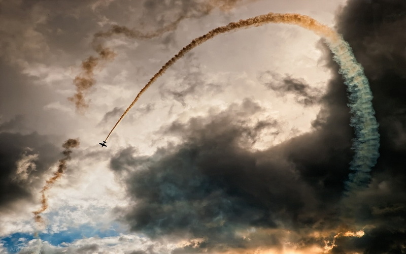 plane, smoke, flying, beauty in nature, transportation, airshow, mode of transportation, air force, airplane, smoke - physical structure, scenics - nature