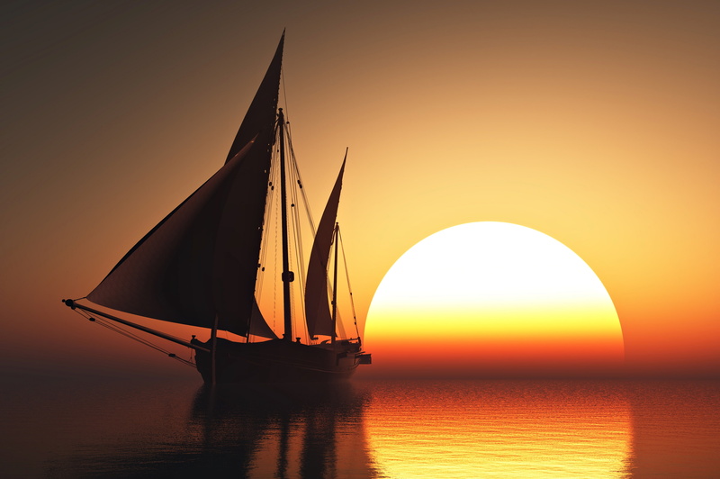 Yacht, 4K, Boat, Ocean, Sunset, Sailing Ship, Vehicles, Sailing, Sea, Sun
