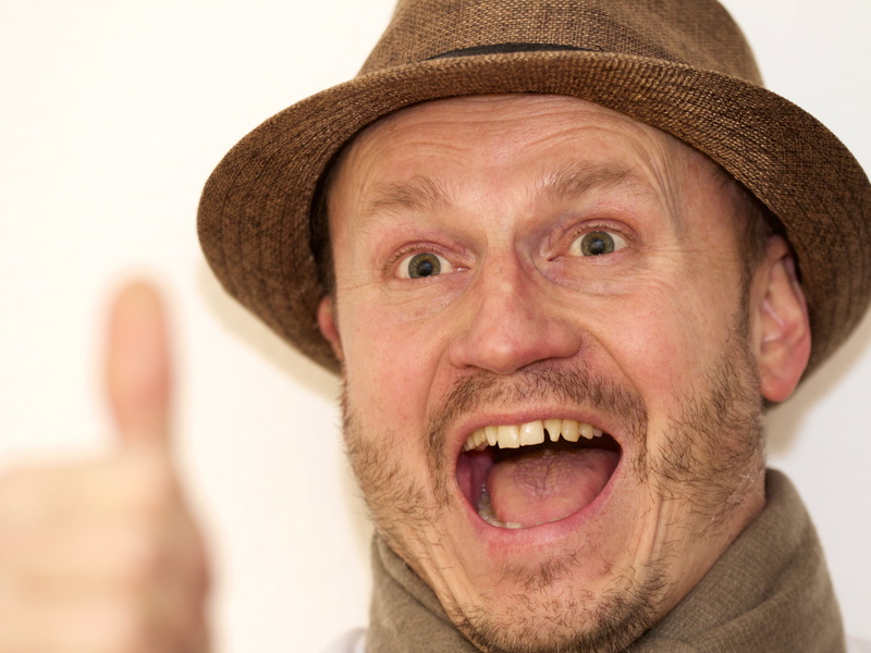 joy, headshot, man, beard, smiling, men, portrait, close, human body part, hat, mouth, adult, clothing, males, looking at camera, close-up, facial expression