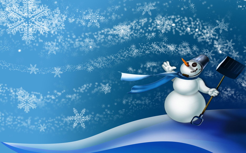 shovel, photo, wind, bucket, 1080P, scarf, drifts, christmas, snowflakes, download, snowman