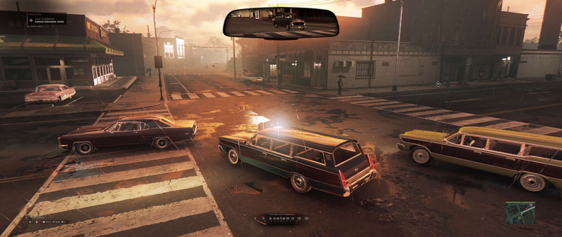 transportation, architecture, road marking, sunset, built structure, city, motor vehicle, symbol, road, no people, sky, crosswalk, mafia 3 4k screenshot