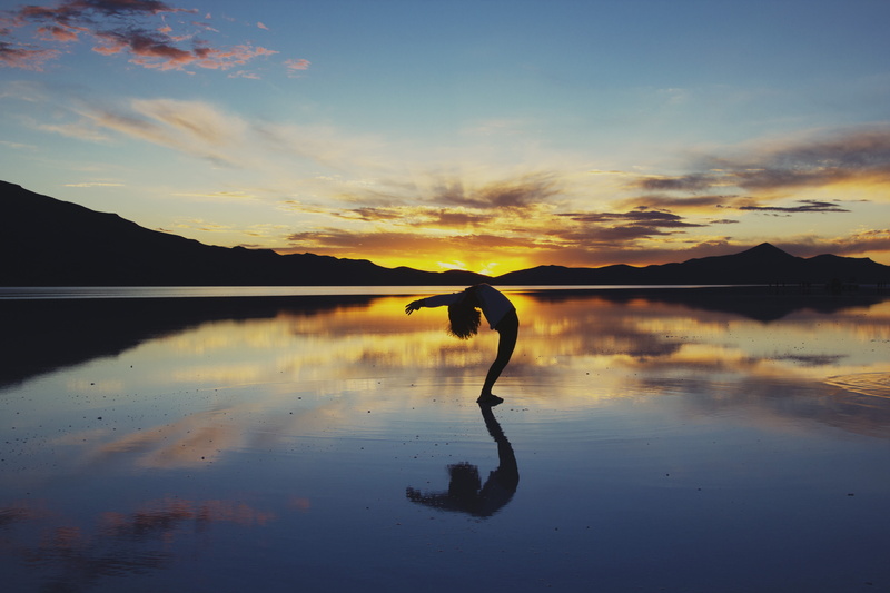 beauty In Nature, non-urban scene, tranquil Scene, mountain, person, tranquility, 5K, body, scenics - nature, photography, yoga, orange color, cloud - Sky