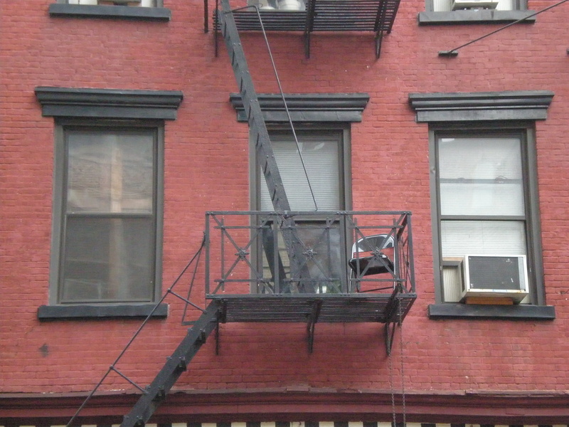 manhattan, house, united states, railing, building exterior, wall, outdoors, steps and staircases, no people, new york, windows, building, fire escape
