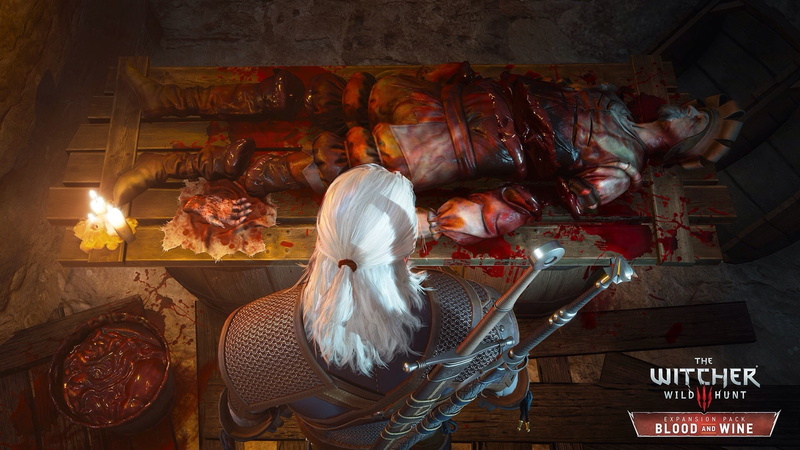 blood, the corpse, 1080P, swords, the Witcher, Geralt of Rivia, candles, DLC, The Witcher 3: Wild Hunt, Blood and Wine