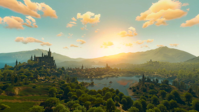 The Witcher 3: Wild Hunt - Blood and Wine, Toussaint, video games, CD Projekt RED, 1080P, The Witcher 3, The Witcher, screen shot, sunset