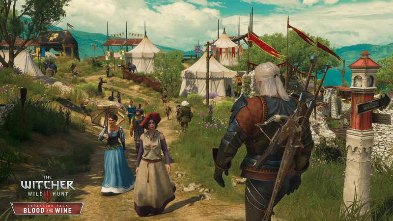 The Witcher 3: Wild Hunt - Blood and Wine, screen shot, Geralt of Rivia, white hair, The Witcher 3: Wild Hunt, video game characters, CD Projekt RED, 1080P