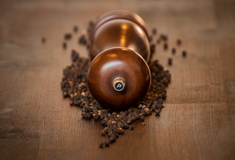4K, healthy eating, grind, wooden table, indoors, mill, freshness, nature, high angle view, food, spice mill, roasted coffee bean, dark wood, pepper mill