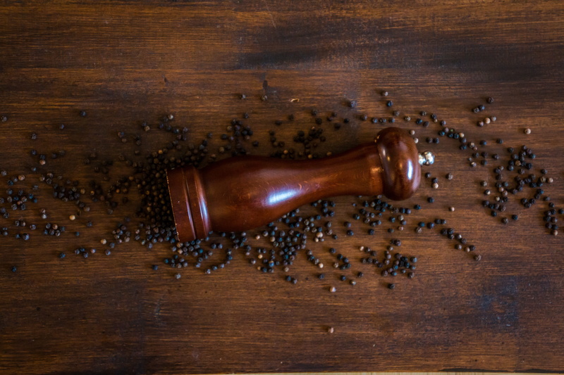 grind, coffee, pepper ground, still life, mill, spices, grains, Pepper Mill, roasted coffee bean, surface, wood grain, close-up, large group of objects