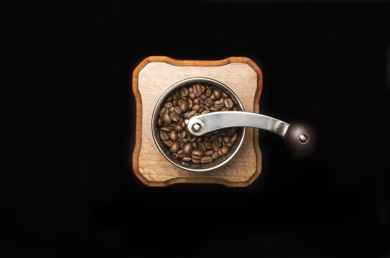 beans, close-up, single object, brown, indoors, metallic, weapon, wood - material, coffee mill, coffee beans, no people, aroma, wooden, food and drink
