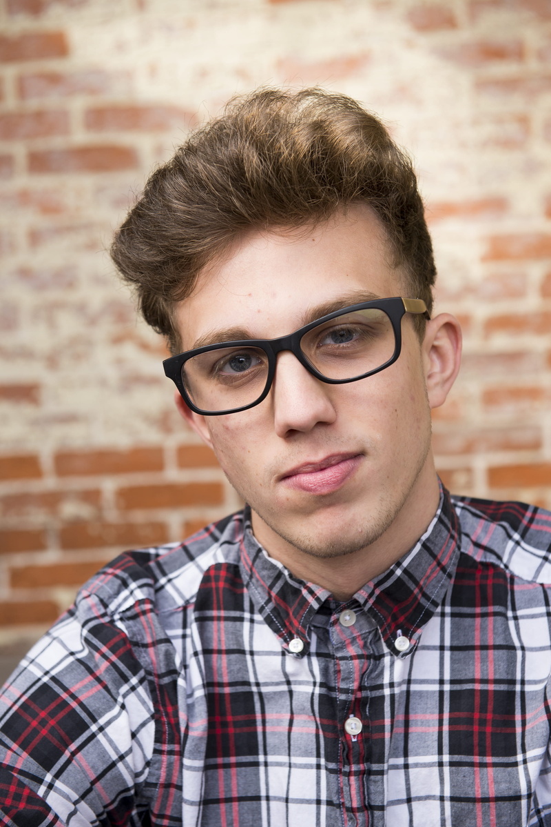 eyeglasses, fashion, 2K, button, adolescence, glasses, looking, wear, front view, young men, fine-looking, headshot, shirt, teenager, hair, indoors, guy
