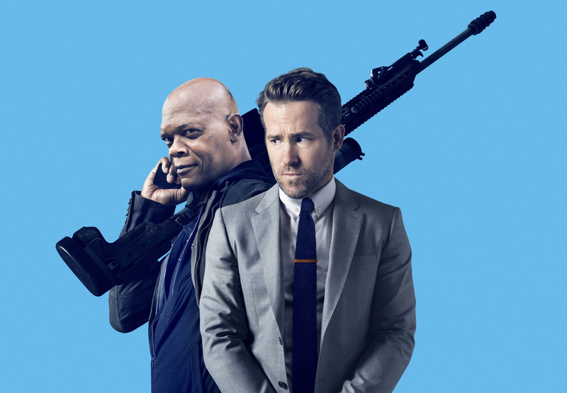 blazer, 4K, men, wearing, Action, The Hitmans Bodyguard, 8K, clip, Samuel L. Jackson, two, Ryan Reynolds, movie, 8K, Comedy, 2017