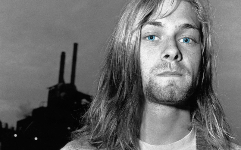 human body part, portrait, hair, front view, body part, mid adult, headshot, one person, beard, looking, kurt cobain musicians blue eyes selective coloring