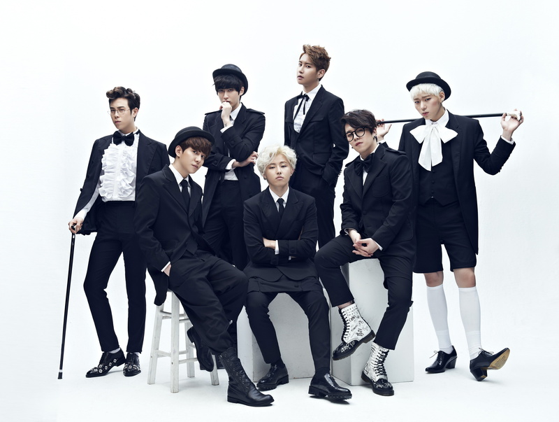 well-dressed, people, full length, indoors, suit, group of people, studio shot, coworker, adult, business person, blockb k pop zico jaehyo p o park kyung b bomb taeil musicians men korean