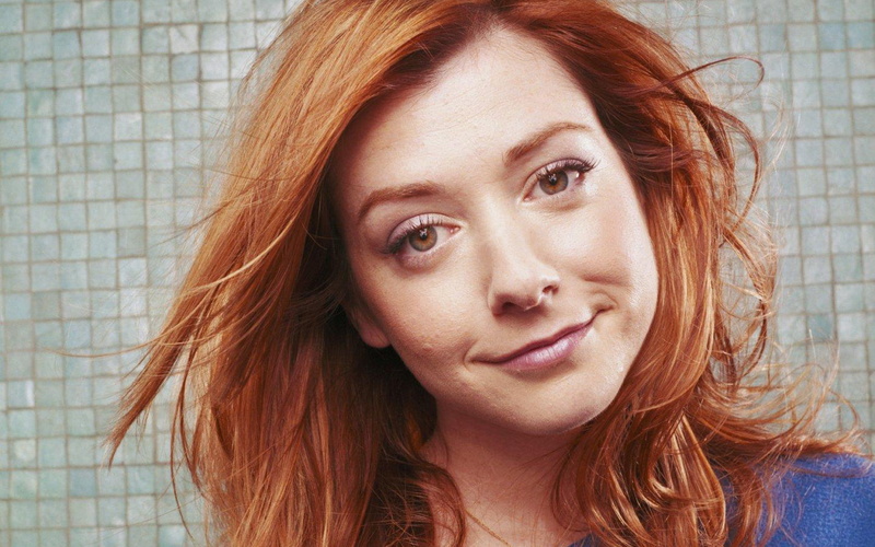 720P, women, redheads, alyson, eyes, brown, actress, hannigan