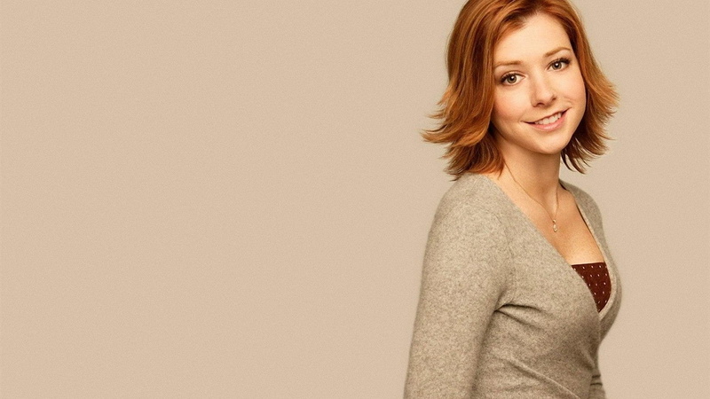 1080P, Celebrity, s, Actresses, Alyson Hannigan, women, gray, cardigan