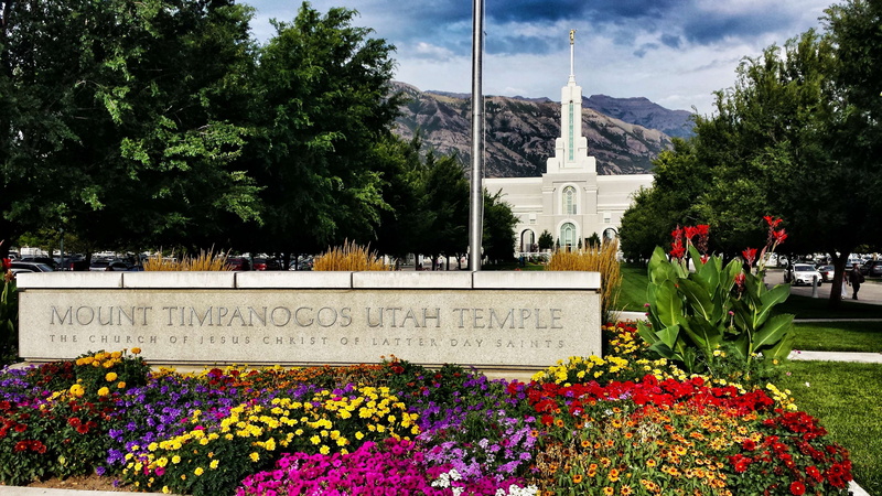 travel destinations, outdoors, sky, flower, lds, text, flowering plant, 4K, western script, growth, architecture, flowerbed, utah, freshness, temple, nature