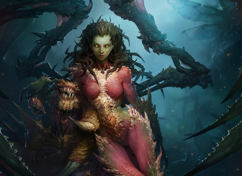 art and craft, 1080P, animal, glass - material, transparent, water, Sarah Kerrigan, close-up, game, art, fantasy, sea, women, human representation, nature