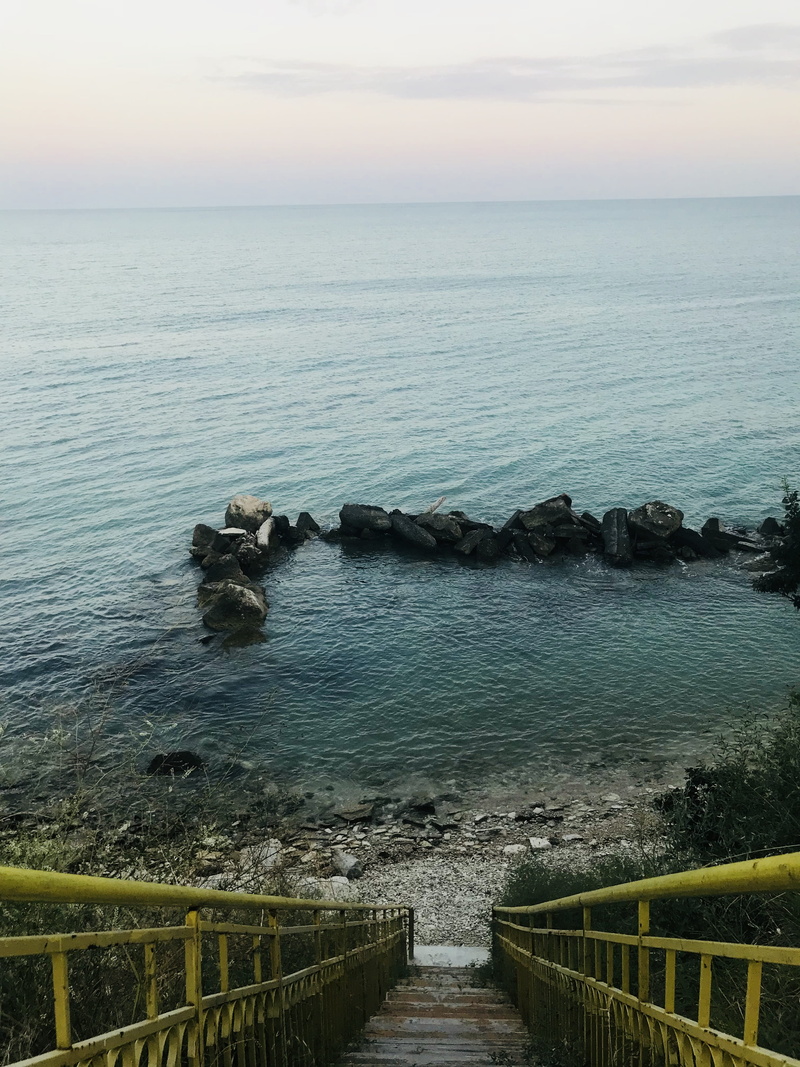 outdoors, rocks, land, sky, horizon over water, no people, sea, 4K, rock - object, bulgaria, beauty in nature, stairs, water, cloud - sky, sunset, scenics - nature