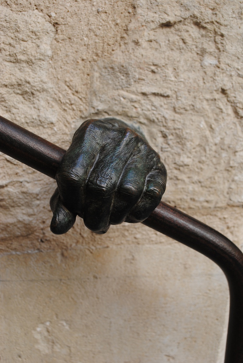 animals in the wild, day, treppengeländer, metal, no people, work tool, animal, finger, wall, old, built structure, wall - building feature, one animal