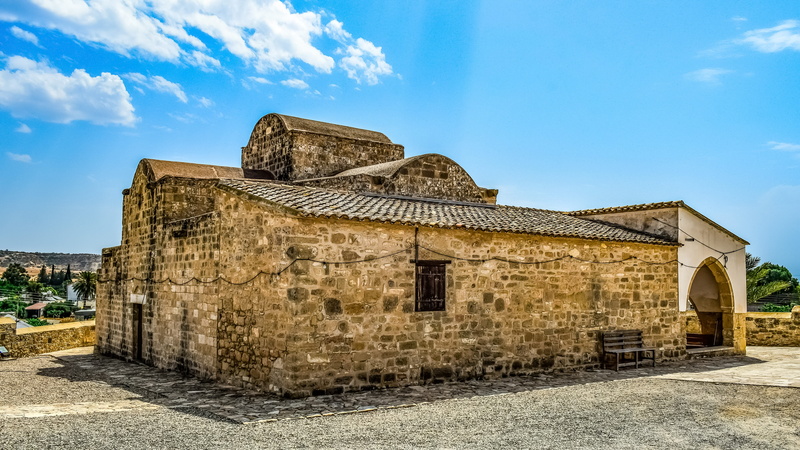 cloud - sky, the past, old, 5K, outdoors, church, travel, building, kelia, religion, orthodox, antique, architecture, built structure, archaeology, building exterior