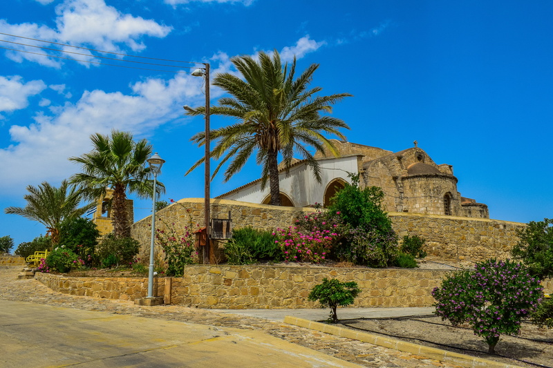 built structure, cyprus, near, sky, the past, outdoors, history, religion, growth, no people, tree, orthodox, blue, travel, ayios antonios, sunlight, 5K