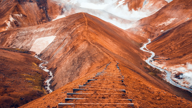 Hrunamannahreppur, South, 4K, Iceland, stairway to heaven