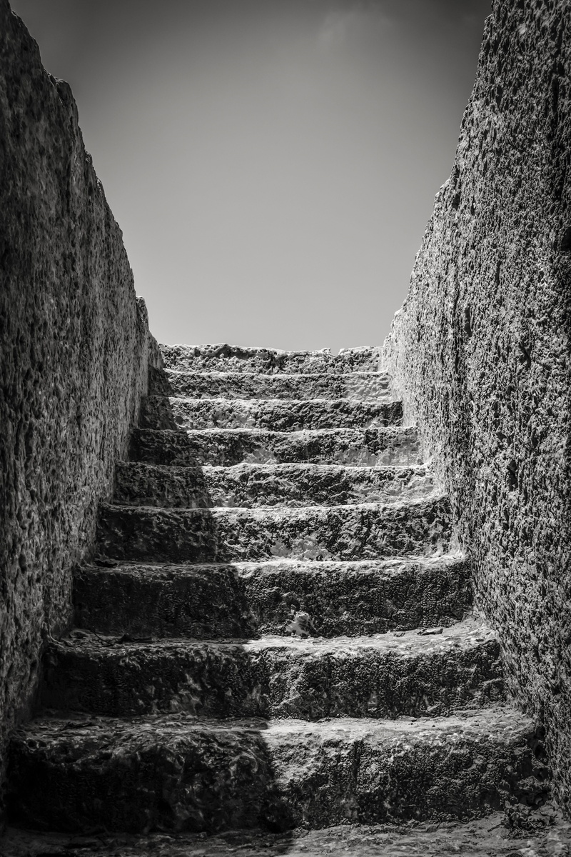 5K, civilization, built structure, stone material, grayscale, direction, photography, makronissos, day, ayia napa, nature, sky, the way forward, plant