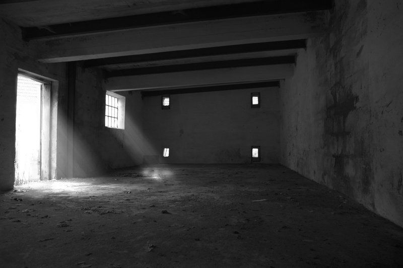 built structure, flooring, abandoned, prison cell, entrance, old, wall, building, domestic room, indoors, day, dirt, ceiling, no people, architecture, empty