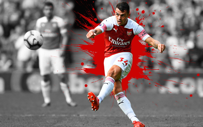 Soccer, Granit Xhaka, Swiss, Arsenal F.C., 4K