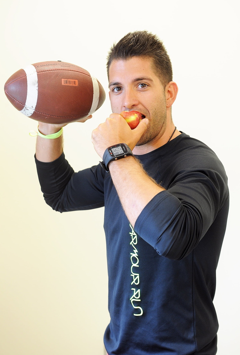 football, young men, coach, studio shot, holding, looking at camera, white background, sport, portrait, health, indoors, one person, cute, 1080P, standing