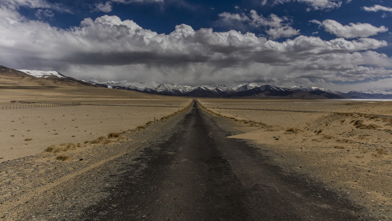 arid climate, pamir, land, remote, direction, pamir highway, tadschikistan, sky, tranquility, blue, scenics - nature, cloud - sky, mountain, 8K, the way forward