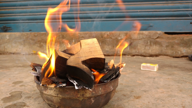 fire pit, firewood, no people, nature, log, orange color, close-up, glowing, sunlight, matchbox, focus on foreground, heat - temperature, fire, burning