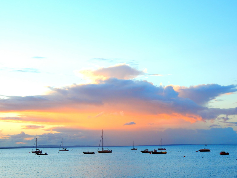 sailboat, nautical vessel, ireland, sea, sunset, tranquility, tranquil scene, beauty in nature, horizon, travel, outdoors, scenics - nature, horizon over water