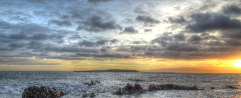 nature, tranquil scene, Sea, scenics - nature, sunlight, 4K, outdoors, no people, land, tranquility, sun, wave, Ireland, Sunrise, horizon over water, Skerries