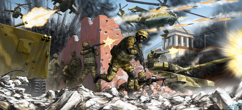 weapon, tank, tanks, attack, leaves, no people, Soldiers, day, war, nature, 2K, blurred motion, aggression, illustration, military, plant part, helicopters