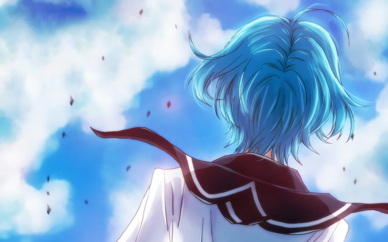 outdoors, low angle view, motion, day, animal themes, one person, bird, fuuka anime girls akitsuki fuuka, 1080P, aquarium, tank, animal wildlife, flying