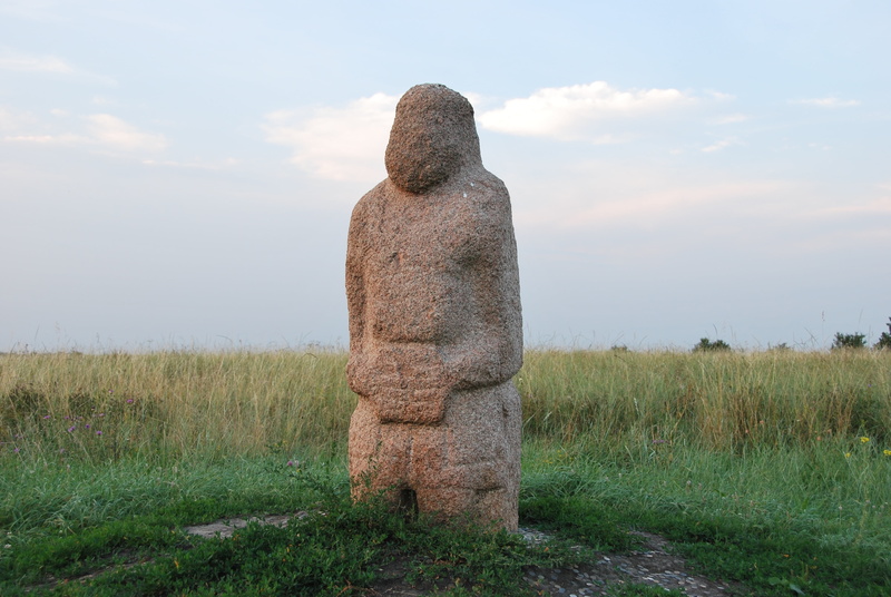 ancient artifact, kursk, showplace, ancient, grass, nature, statue, scenics - nature, field, no people, sky, history, cultures, standing, religion, stone woman