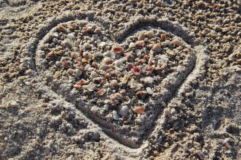 still life, sand beach, close-up, outdoors, beauty in nature, no people, tracks in the sand, high angle view, sunlight, 5K, i love you, animal, solid