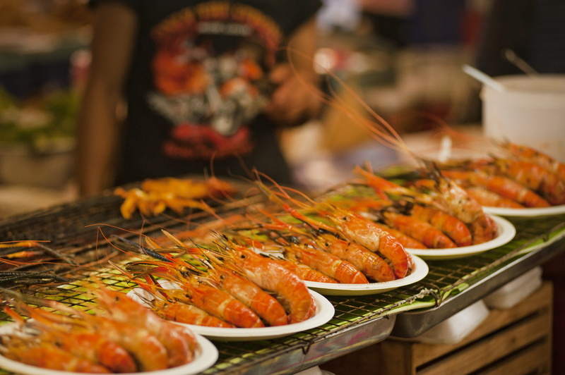 selective focus, grilled, healthy eating, focus on foreground, business, seafood, pile, ready-to-eat, pepper, concession stand, food and drink, cooked