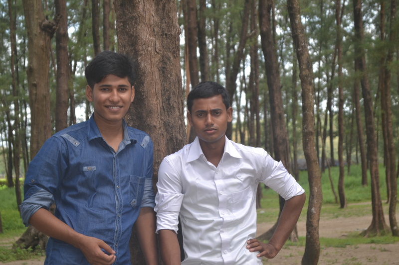 md shahariar, forest, togetherness, standing, smiling, abu, waist up, sufian, real people, day, couple - relationship, young men, trunk, nature, portrait